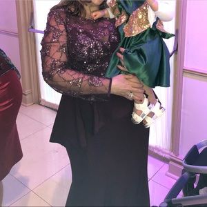 Burgundy Peplum Jovani Dress